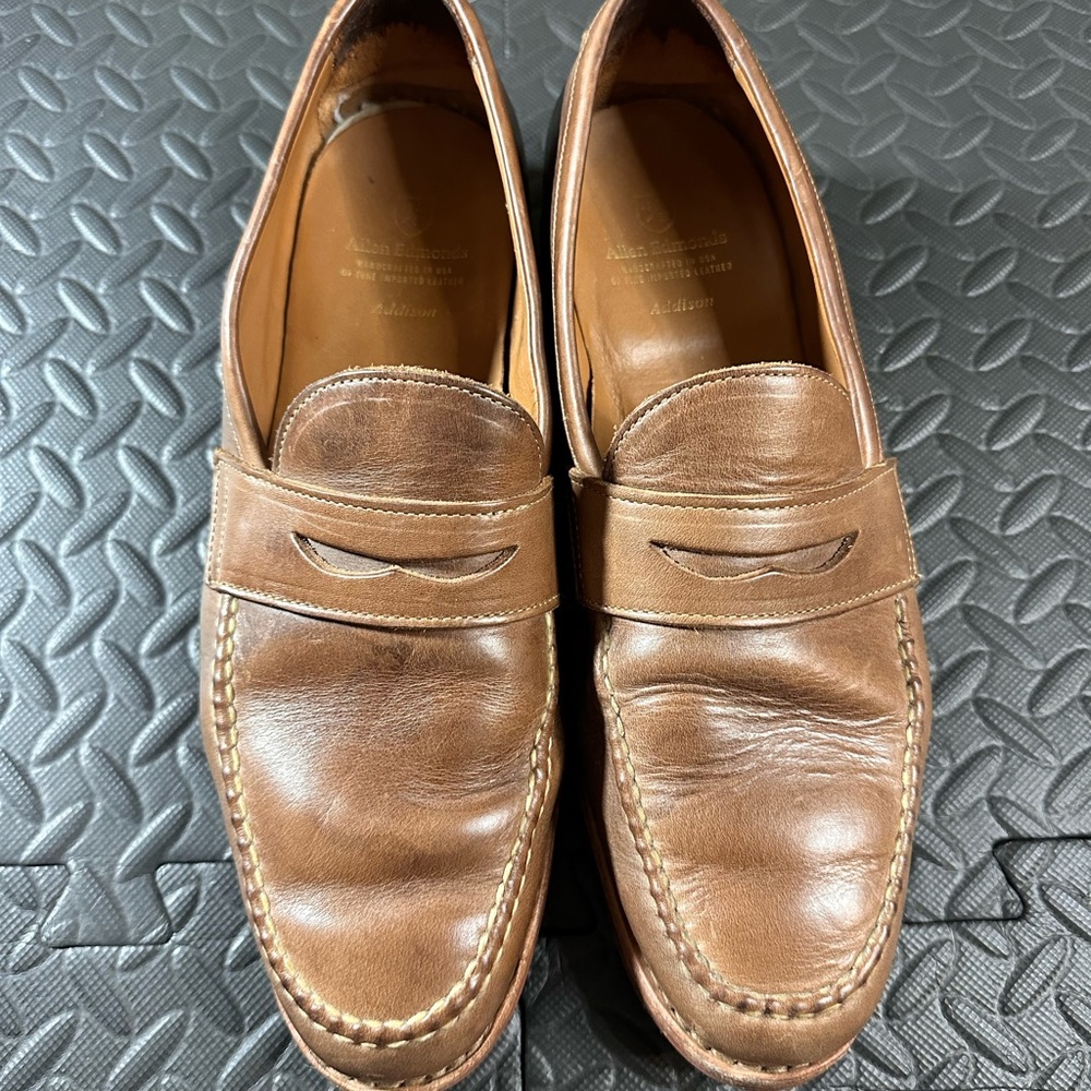 Allen Edmond Addison Penny Loafers Men Size 11 Brown Loafers Made in USA